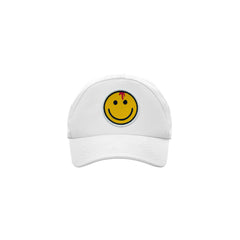 Basic White Cap with Smiley Patch