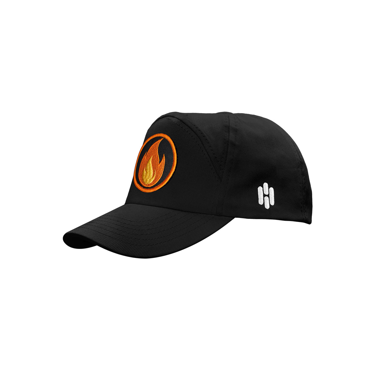 Basic Black Cap With Fire Patch