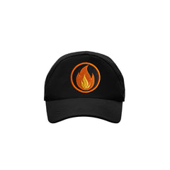 Basic Black Cap With Fire Patch