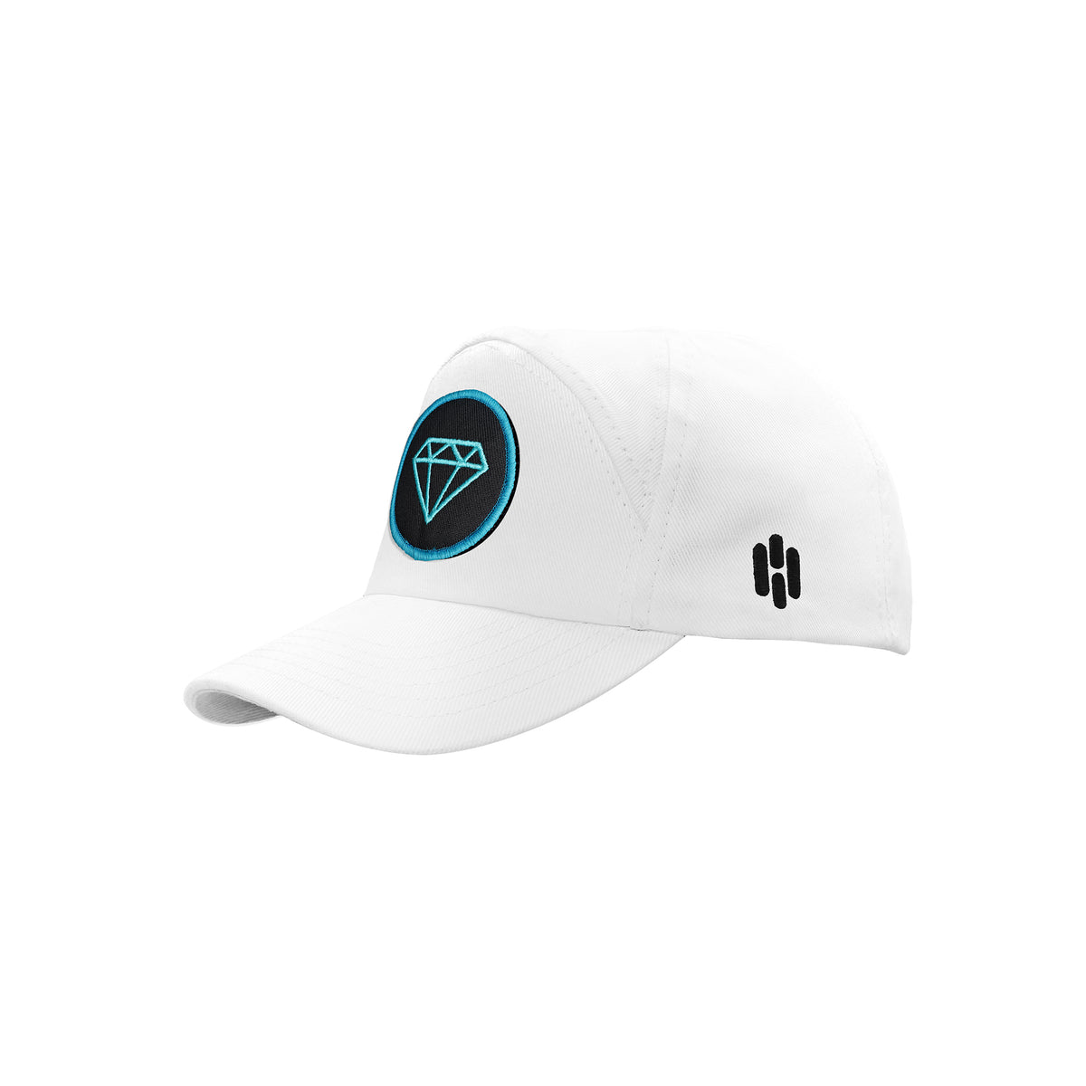 Basic White Cap With Diamond Patch