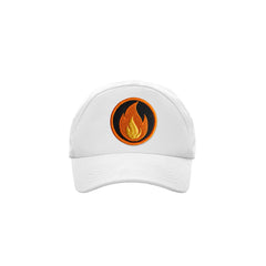 Basic White Cap With Fire Patch