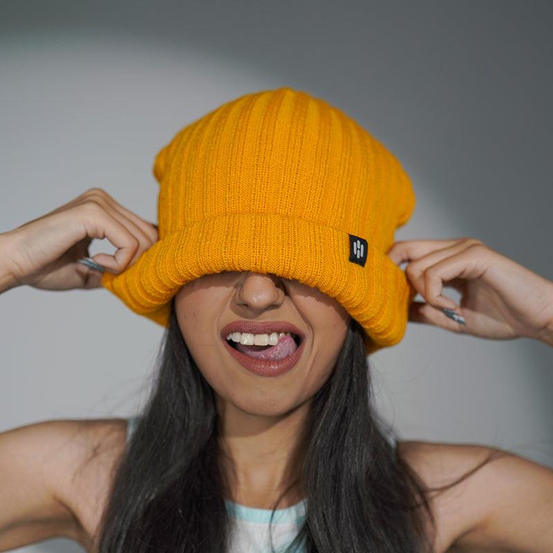 Orange Beanie - Huegen.pk