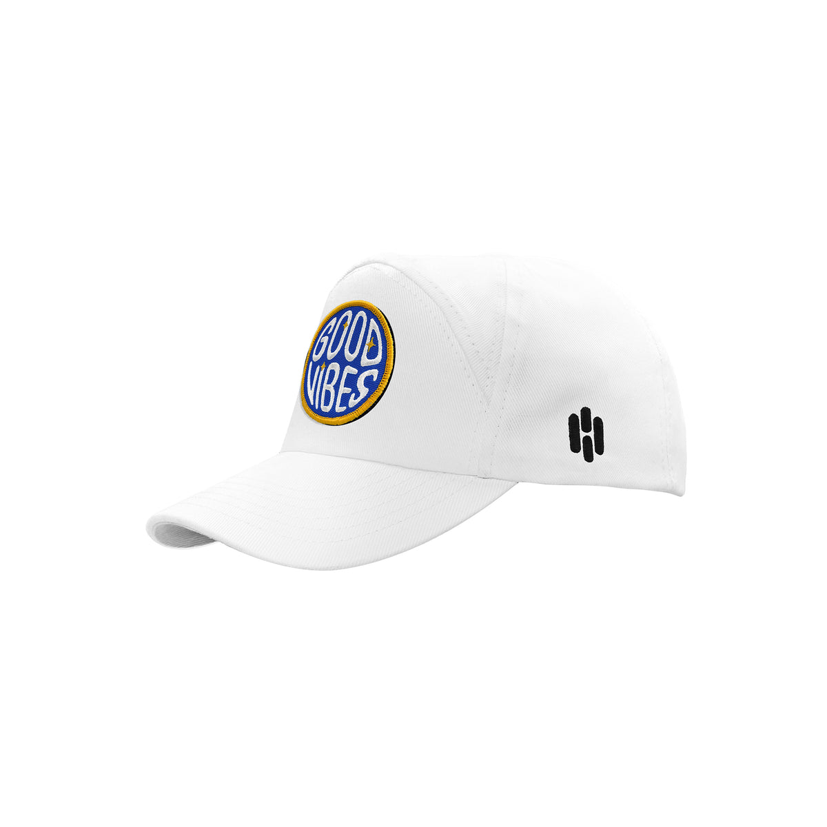 Basic White Cap with Good Vibes Patch