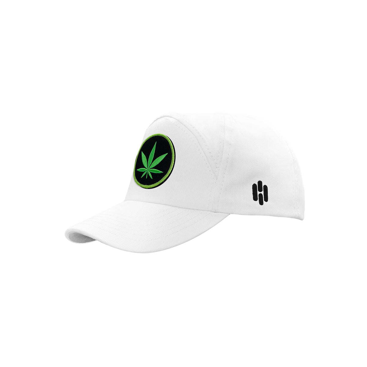 Basic White Cap with Leaf Patch