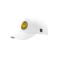 Basic White Cap with Smiley Patch